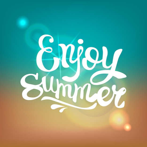 Beautiful hand drawn lettering enjoy summer for your design