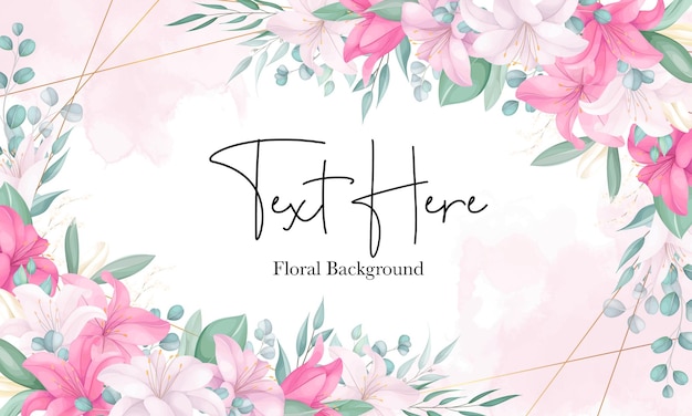 Beautiful hand drawn lily flower background