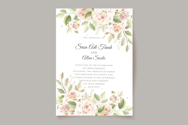 beautiful hand drawn roses floral background and frame design