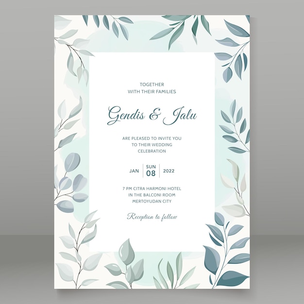 Beautiful hand drawn roses wedding invitation card set