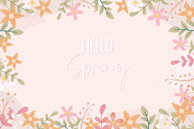 Beautiful hand drawn spring flower background