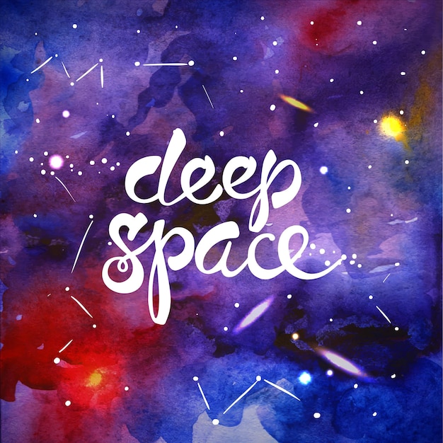 Beautiful hand drawn watercolor space for your design