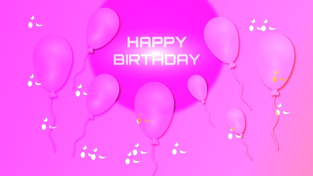 Beautiful happy birthday background with balloons