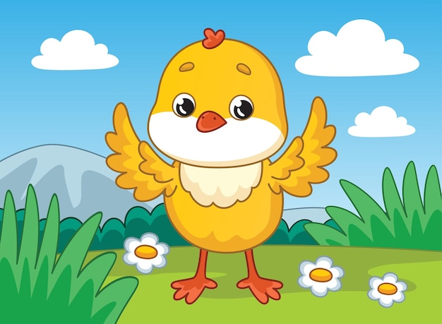 Beautiful Happy Chick Vector