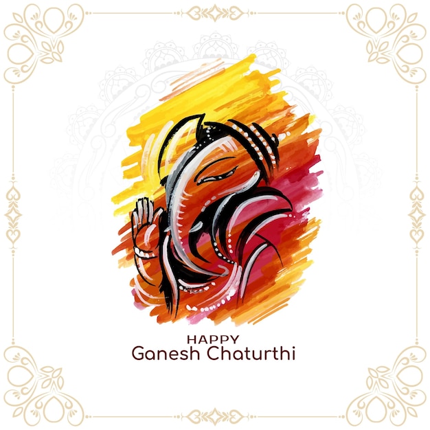 Beautiful Happy Ganesh Chaturthi festival celebration background