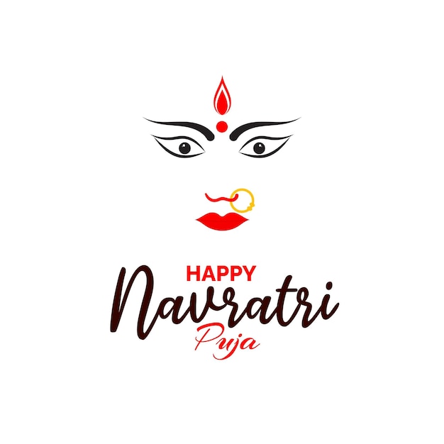 Beautiful Happy navratri and Durga Puja Indian festival decorative background post vector