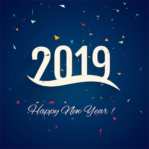 Beautiful Happy New Year 2019 text background