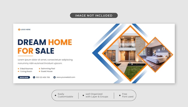 Beautiful home for sale real estate facebook cover template