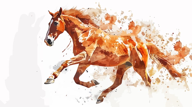 Vector beautiful horse in watercolor style illustration