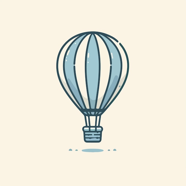 beautiful hot air balloon cartoon icon illustration