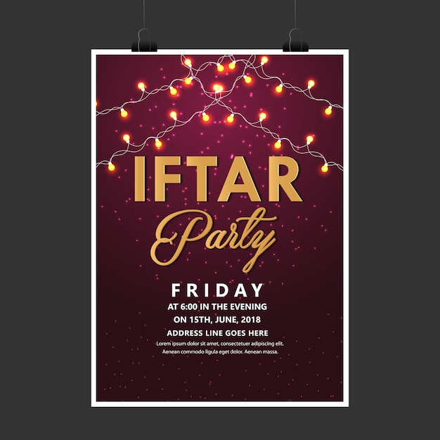 Vector beautiful iftar party invitation.