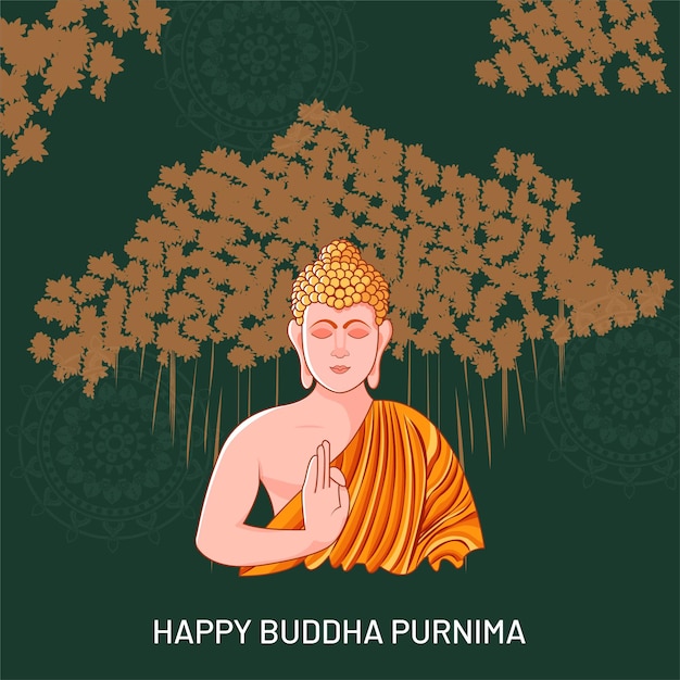 Beautiful Illustration for Buddha Purnima or vesak day with Creative background