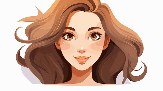 Beautiful Illustration of a Girls Face on a White Background