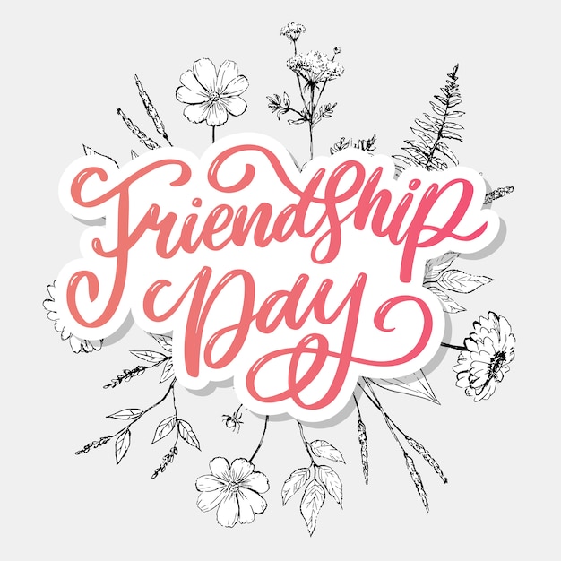 Beautiful Illustration Of Happy Friendship Day,Decorated Greeting Card Design.