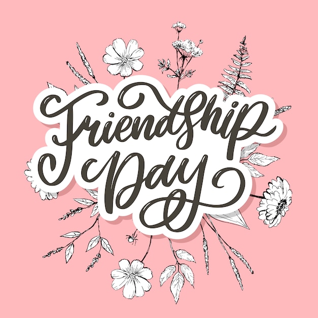 Beautiful Illustration Of Happy Friendship Day,Decorated Greeting Card .