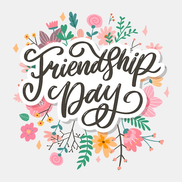 Beautiful Illustration Of Happy Friendship Day lettering