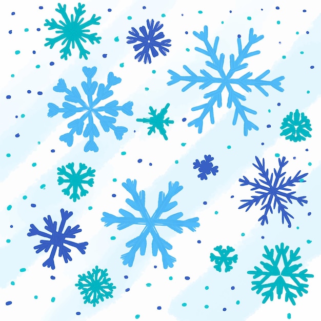 Beautiful illustration of snowflakes from brush strokes