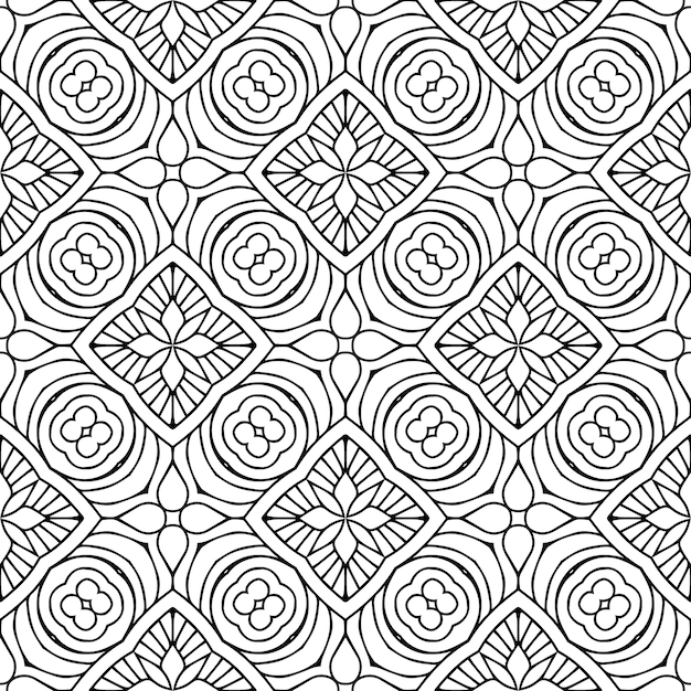 Beautiful indian traditional seamless pattern black and white