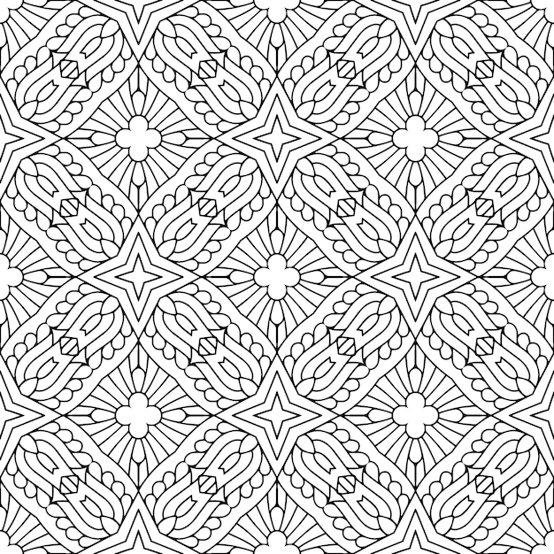 Beautiful indian traditional seamless pattern black and white