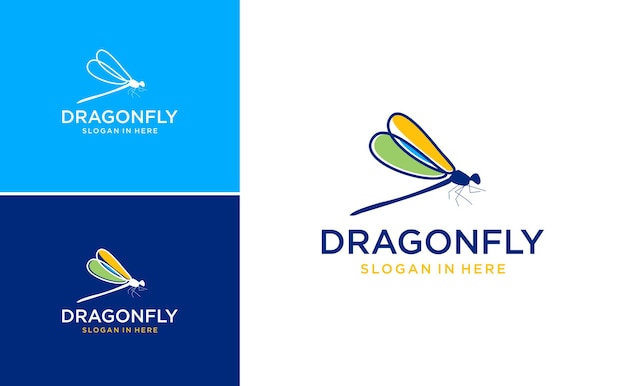 beautiful insect dragonfly logo