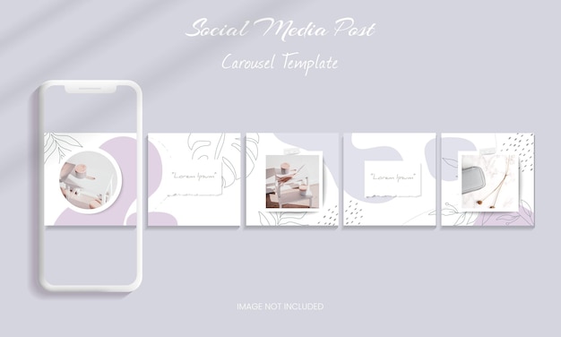 Beautiful instagram carousel post templates set bundle