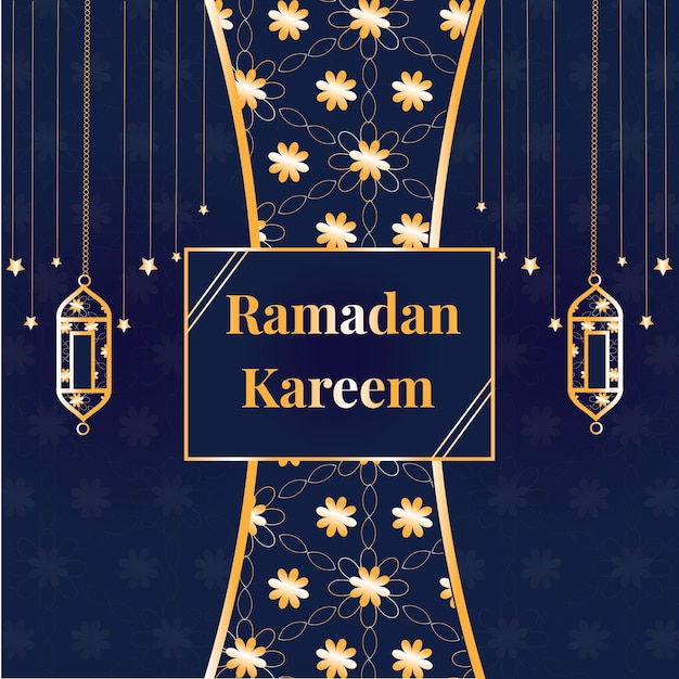 Beautiful Islamic festival background with Ramadan Kareem background premium vector