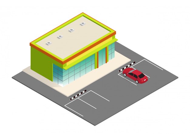 Beautiful isometric supermarket