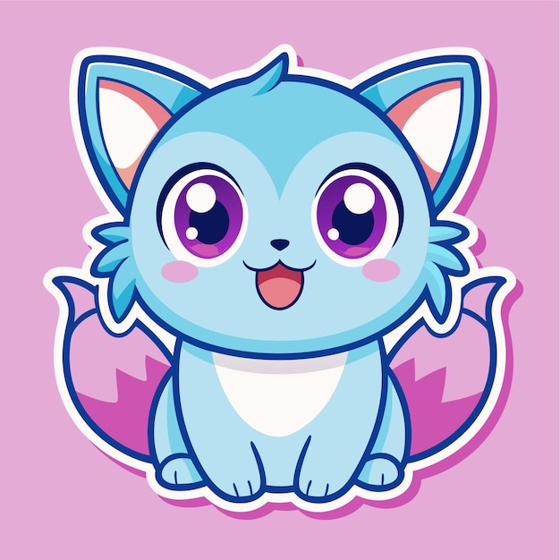 Beautiful kawaii sticker vector