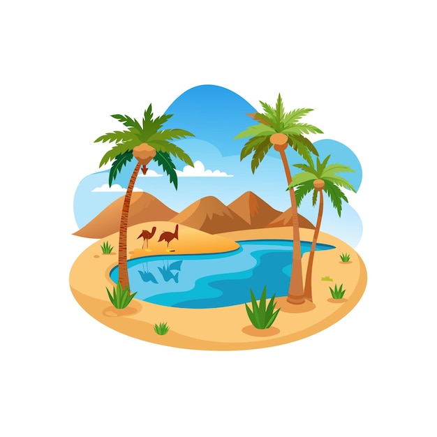 Beautiful Landscape Scenery Vector Illustration Concepts