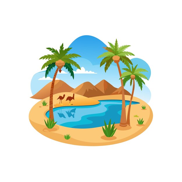 Vector beautiful landscape scenery vector illustration concepts