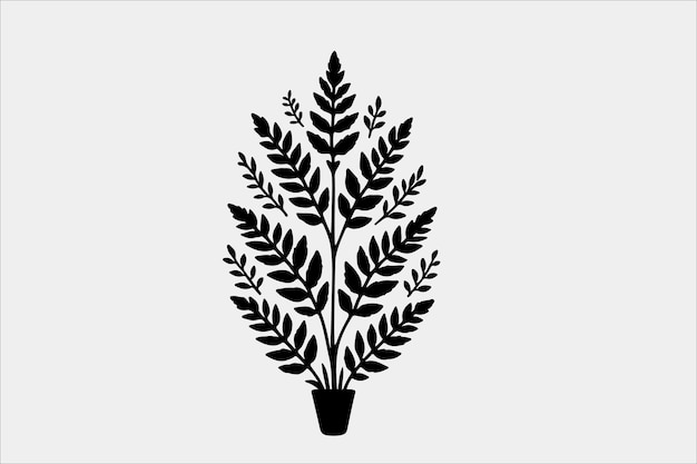 Vector a beautiful leaf plant life silhouette design