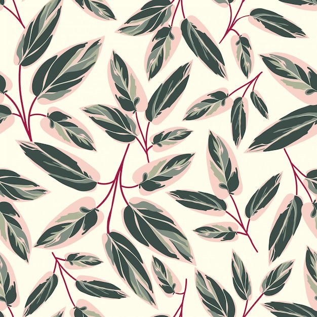 Beautiful leaves seamless pattern