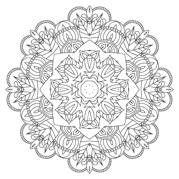 Beautiful line art mandala design