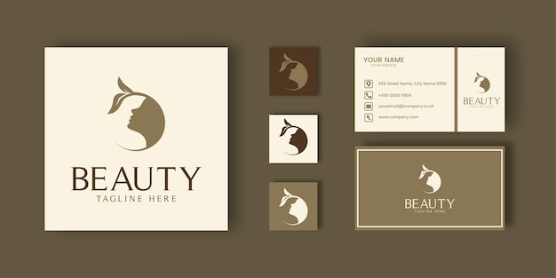 Beautiful logo for salon with creative style and business card design