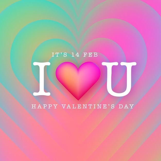 Beautiful Love Valentines Day Banner Background Multipurpose 3D Heart Effect