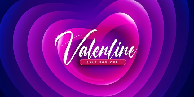 Beautiful Love Valentines Day Banner Background Multipurpose 3D Heart Effect