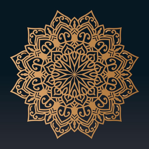 Beautiful luxury mandala background with golden arabesque pattern Premium Vector