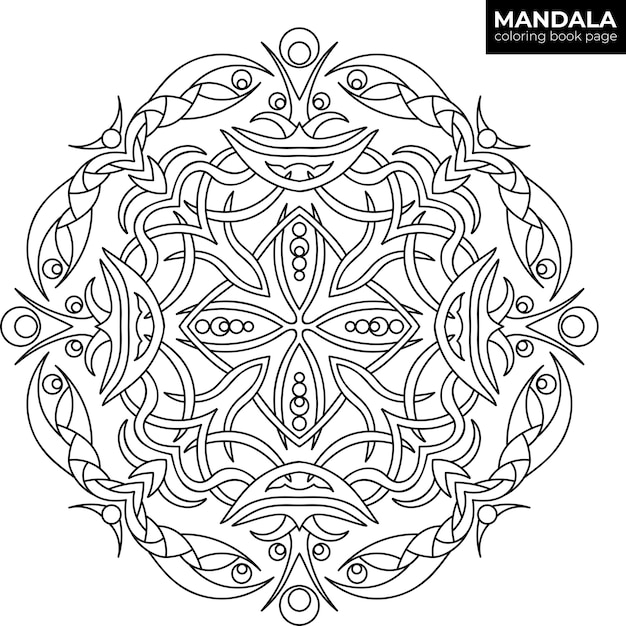 Beautiful mandala. Black and white.