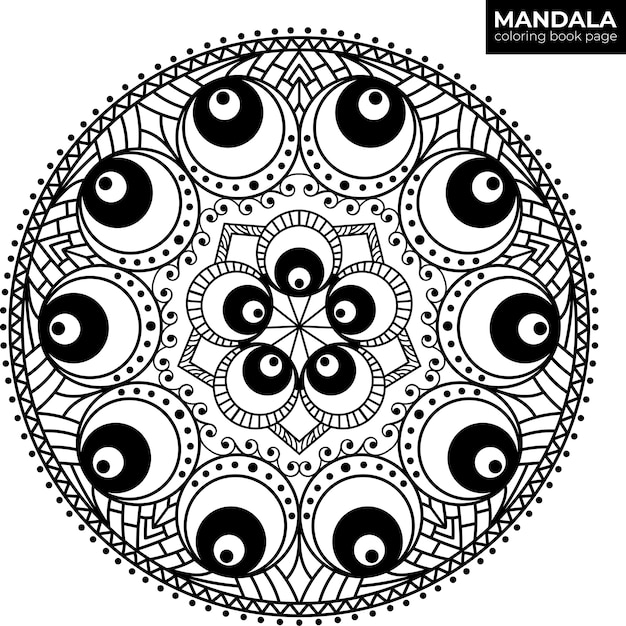 Beautiful mandala. Black and white.