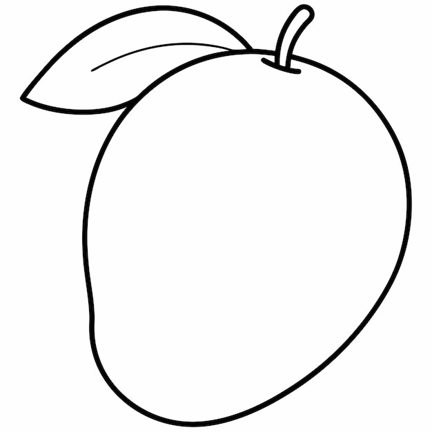 Beautiful Mango Fruit Outline Coloring Book