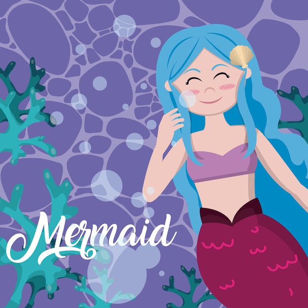 Beautiful mermaid cartoons