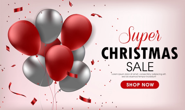 Beautiful merry Christmas sale banner