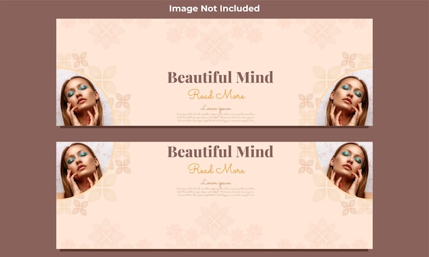 Vector beautiful mind horizontal banner template design