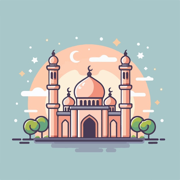 beautiful mosque vector image