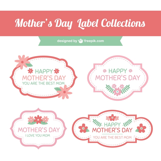 Beautiful mother's day labels set