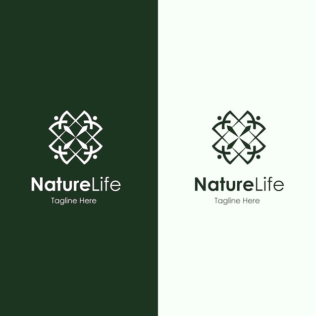 Vector beautiful nature logo in green, natural logo, green logo template 