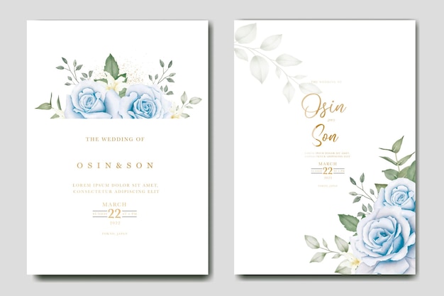 Beautiful Navyblue Wedding Invitation Card Template