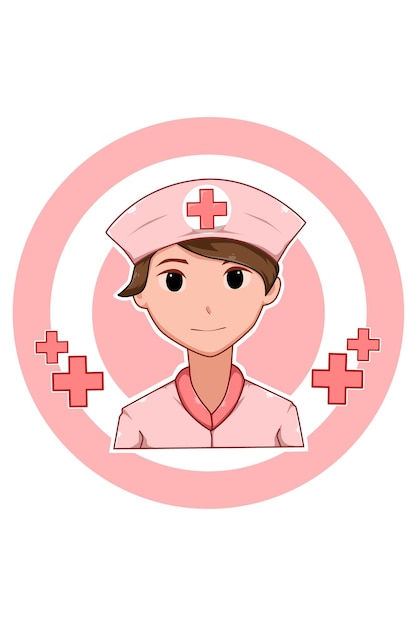 Beautiful nurse in labor day cartoon illustration