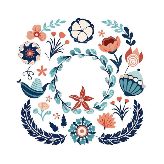 Beautiful Ornate Floral Frame Border Vector Illustration