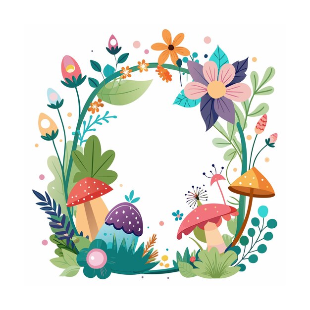 Beautiful Ornate Floral Frame Border Vector Illustration